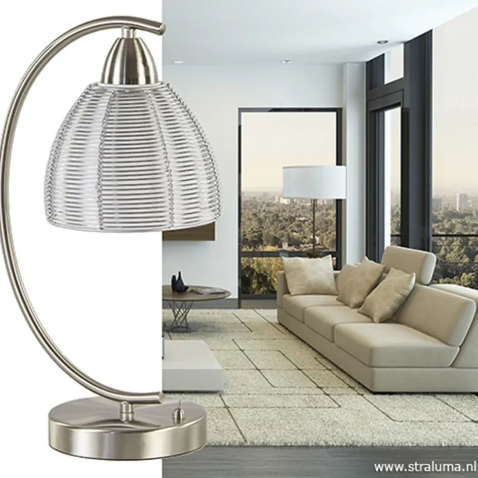 Moderne tafellamp draad staal aluminium>Straluma New