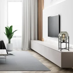 Moderne tafellamp frame met smoke glazen bol></noscript>Straluma New