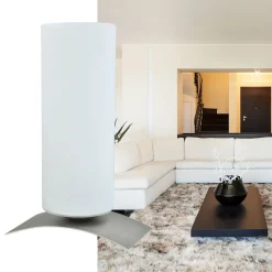 Moderne tafellamp Oblica zuil nikkel></noscript>Straluma Online