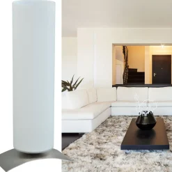 Moderne tafellamp Oblica zuil nikkel></noscript>Straluma Sale