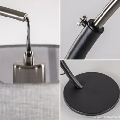 Moderne tafellamp zwart nikkel incl. kap></noscript>Straluma
