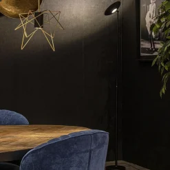 Moderne uplighter zwart met dimbaar LED><noscript><img width=