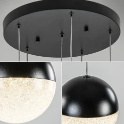 Moderne videlamp zwart met dimbaar LED 6-lichts></noscript>Straluma Online