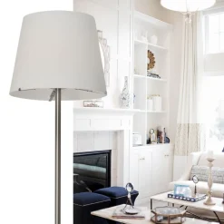 Moderne vloerlamp Calabro nikkel glas><noscript><img width=
