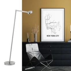 Moderne vloerlamp LED met touchdimmer - Nikkel></noscript>Straluma Sale