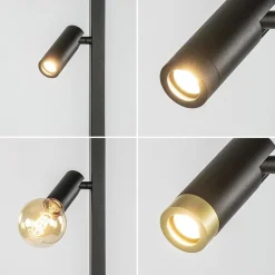Moderne vloerlamp met verstelbare spots zwart/goud><noscript><img width=