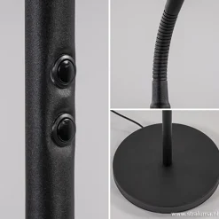 Moderne vloerlamp zwart met dimbaar LED></noscript>Straluma Sale