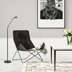 Moderne vloerlamp zwart met dimbaar LED></noscript>Straluma Sale