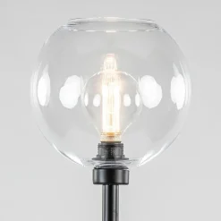 Moderne vloerlamp zwart met helder glazen kap><noscript><img width=