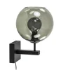 Moderne wandlamp met smoke glazen bol incl. snoer>Straluma