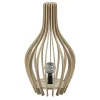Naturel houten tafel/vloerlamp kegel met zwart>Straluma New
