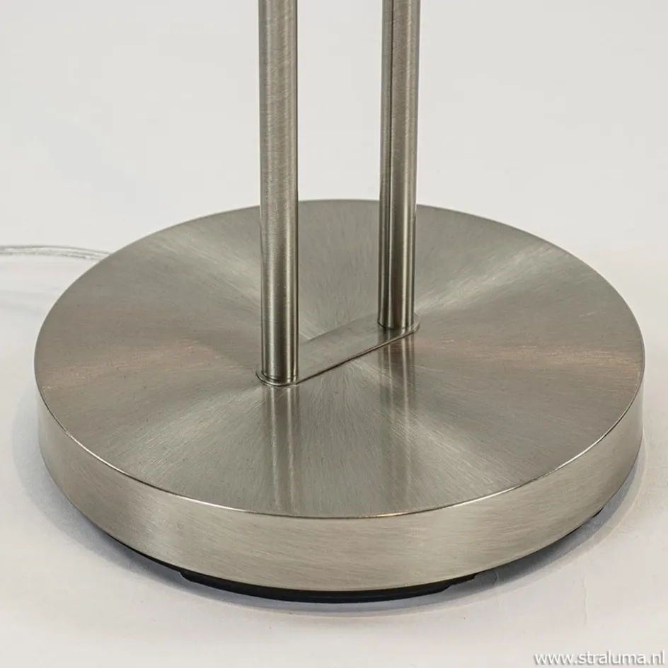 Nikkel vloerlamp met LED uplighter en leeslamp>Straluma Hot