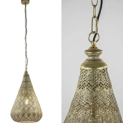Oosterse hanglamp kegel goud groot>Straluma New