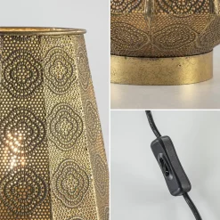 Oosterse tafellamp lantaarn metaal goud></noscript>Straluma Discount