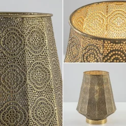 Oosterse tafellamp lantaarn metaal goud></noscript>Straluma Discount