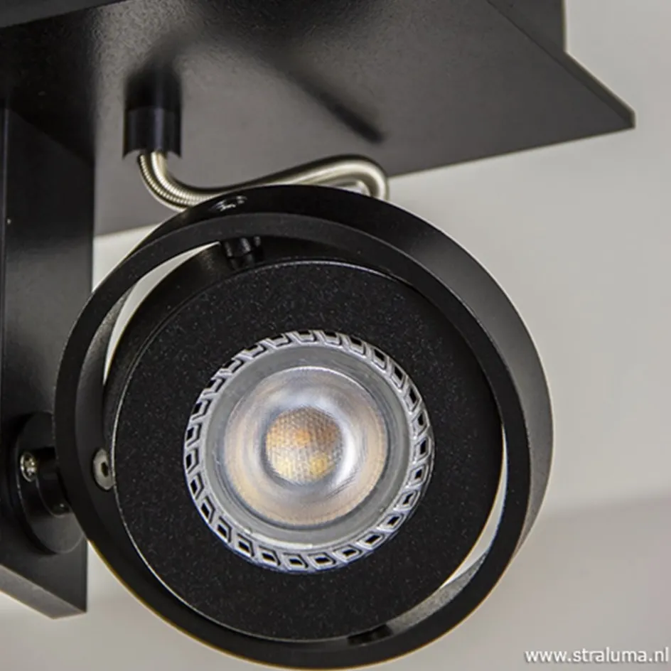 Opbouwspot balk zwart 2-lichts gu10 incl>Straluma New