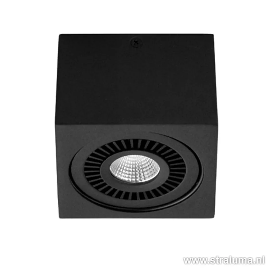 Opbouwspot box zwart 1-lichts led>Straluma Online