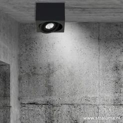 Opbouwspot box zwart 1-lichts led><noscript><img width=