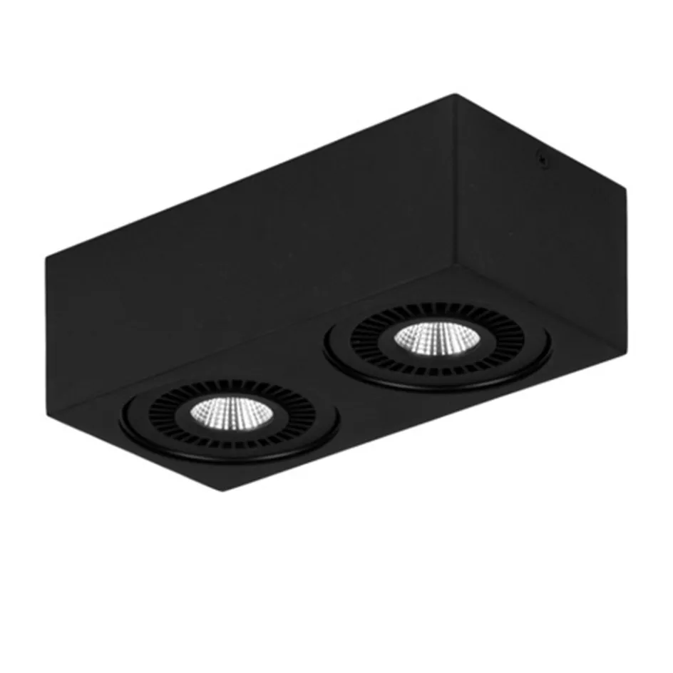 Opbouwspot box zwart 2-lichts led>Straluma Outlet
