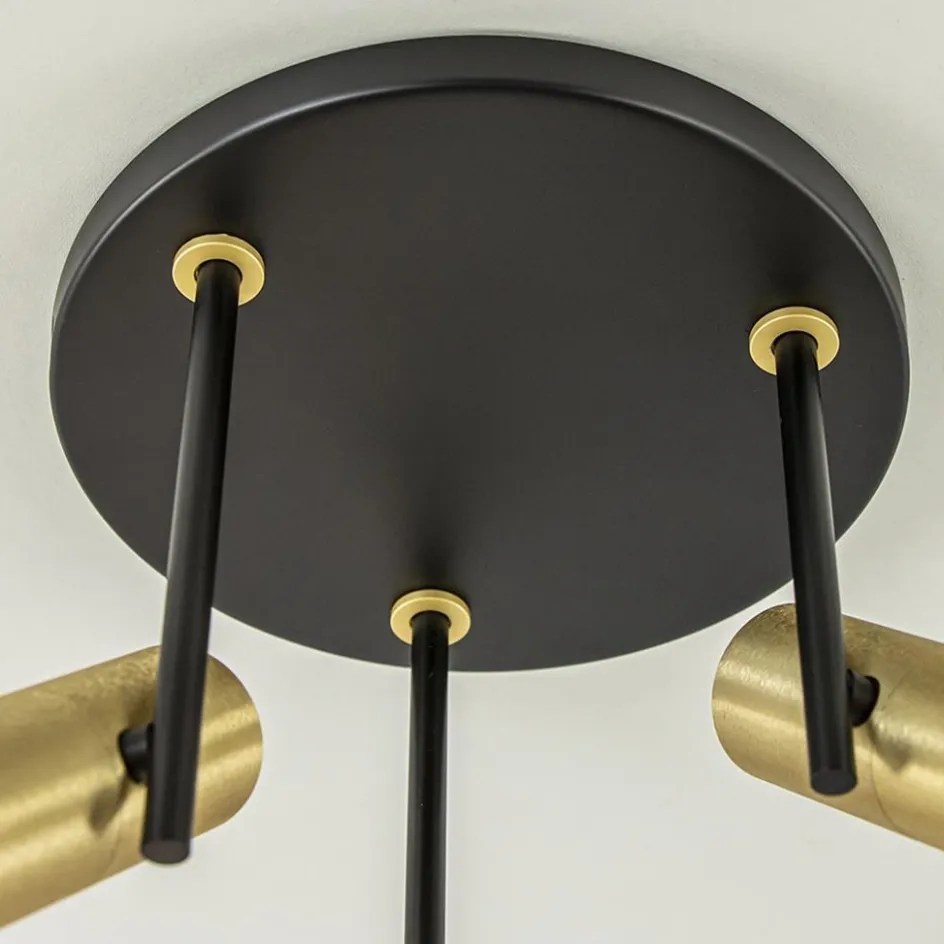 Opbouwspot 3-lichts cilinder zwart/brass>Straluma Hot