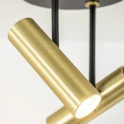 Opbouwspot 2-lichts rond zwart/brass verstelbaar><noscript><img width=