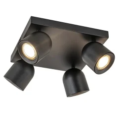 Opbouwspot 4-lichts vierkant zwart GU10>Straluma Online