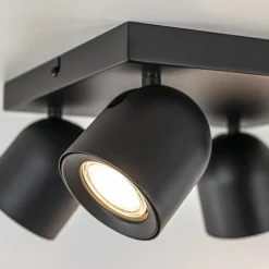 Opbouwspot 4-lichts vierkant zwart GU10><noscript><img width=