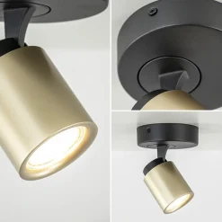 Opbouwspot 1-lichts zwart/goud GU10><noscript><img width=