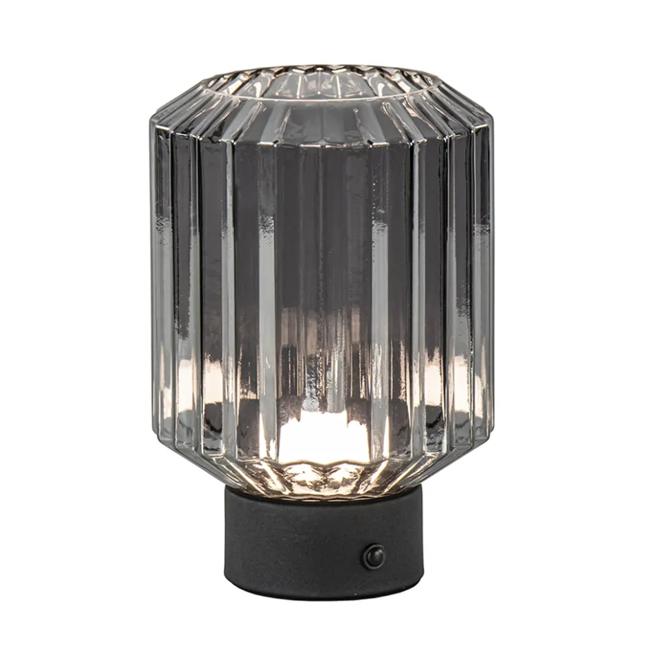 Oplaadbare LED tafellamp op batterij titanium/zwart>Straluma Best