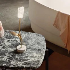 Oplaadbare LED tafellamp Tullip wit/goud></noscript>Straluma Discount