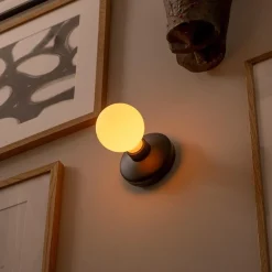 Oplaadbare wandlamp zwart incl frosted lichtbron></noscript>Straluma Hot