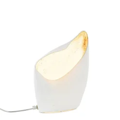 Organische tafellamp mat wit met goldleaf><noscript><img width=