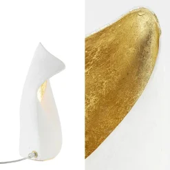 Organische tafellamp mat wit met goldleaf><noscript><img width=