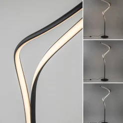 Organische vloerlamp zwart met dimbaar LED></noscript>Straluma Discount