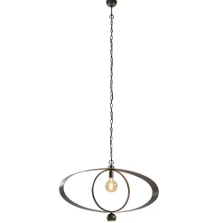 Ovale hanglamp brons metaal E27 + GU10>Straluma Best