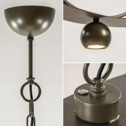 Ovale hanglamp brons metaal E27 + GU10></noscript>Straluma Best