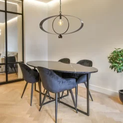 Ovale hanglamp brons metaal E27 + GU10></noscript>Straluma Best