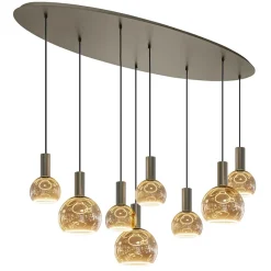 Ovale hanglamp platinum exclusief E27 lichtbronnen>Straluma