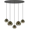 Ovale 5-lichts hanglamp met glazen bollen gold gradient>Straluma Discount