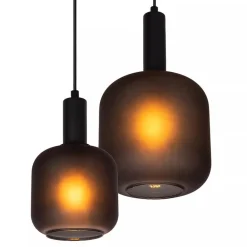 Ovale 4-lichts hanglamp zwart met mat zwart glas></noscript>Straluma Clearance