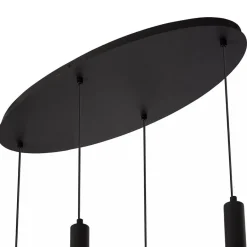 Ovale 4-lichts hanglamp zwart met mat zwart glas></noscript>Straluma Clearance