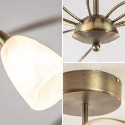 Ovale plafondlamp brons inclusief LED dim to warm></noscript>Straluma Hot