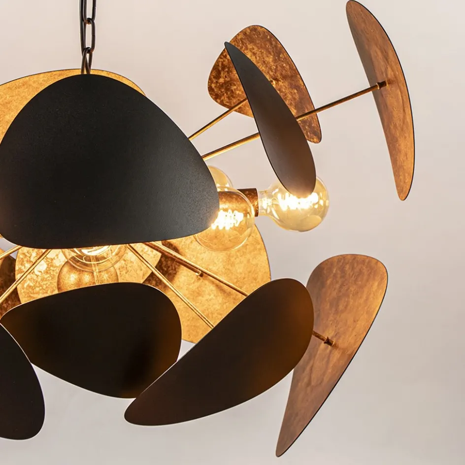 Ovale videlamp textured black met ambachtelijk brons>Straluma Best