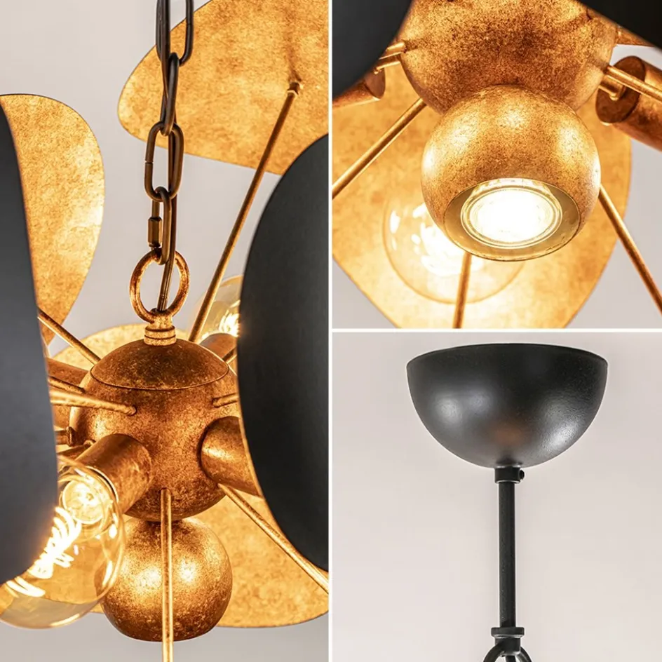 Ovale videlamp textured black met ambachtelijk brons>Straluma Best