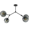 Plafondlamp 4-armen zwart+smoke bolglas>Straluma Outlet