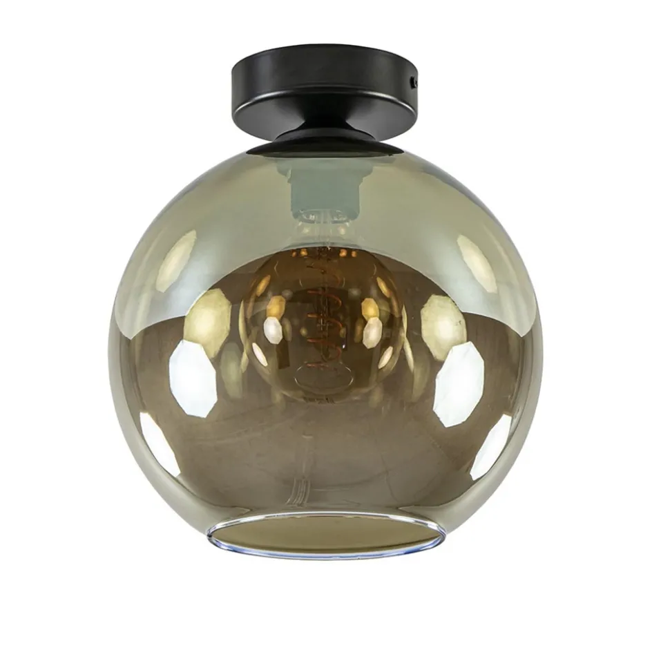 Plafondlamp Bella zwart+smoke glas 25cm>Straluma Hot