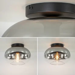 Plafondlamp Bellini zwart/smoke gradient glas><noscript><img width=