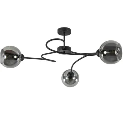 Plafondlamp Blom 3L zwart/smoke glas>Straluma Outlet