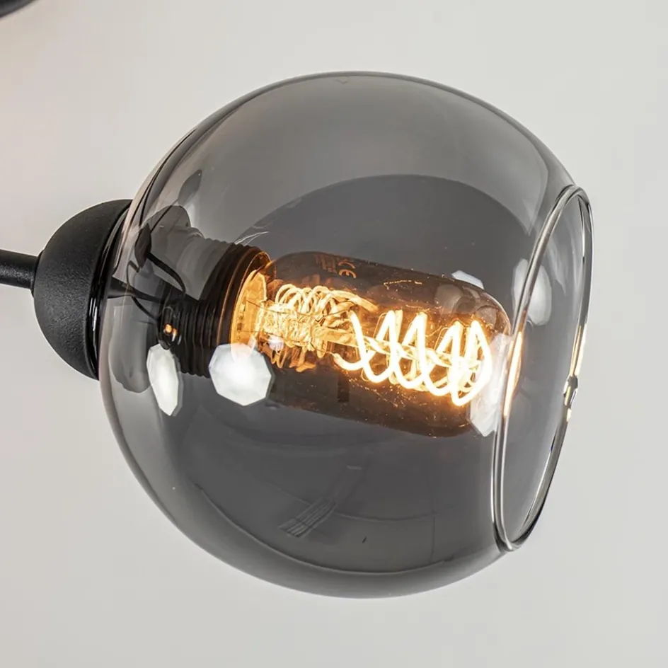 Plafondlamp Blom 3L zwart/smoke glas>Straluma Outlet