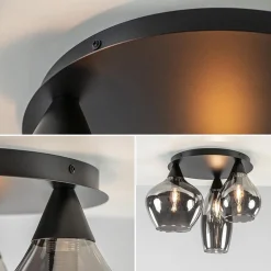 Plafondlamp Cambio 3L zwart + smoke glas><noscript><img width=